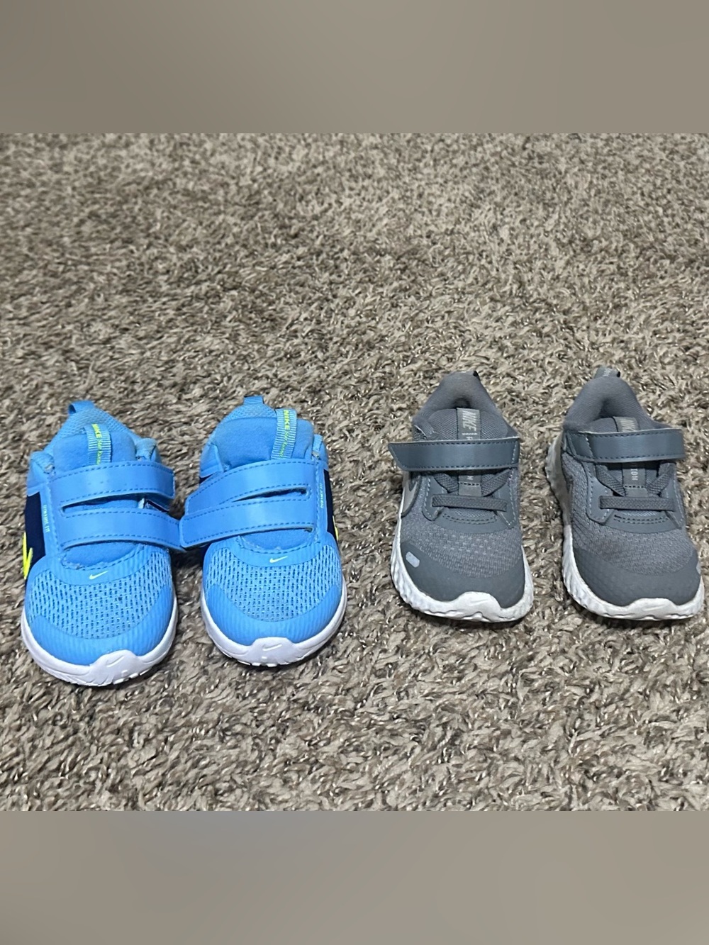 2 pairs of baby Nike Sneakers Blue & Gray Boys US 5C